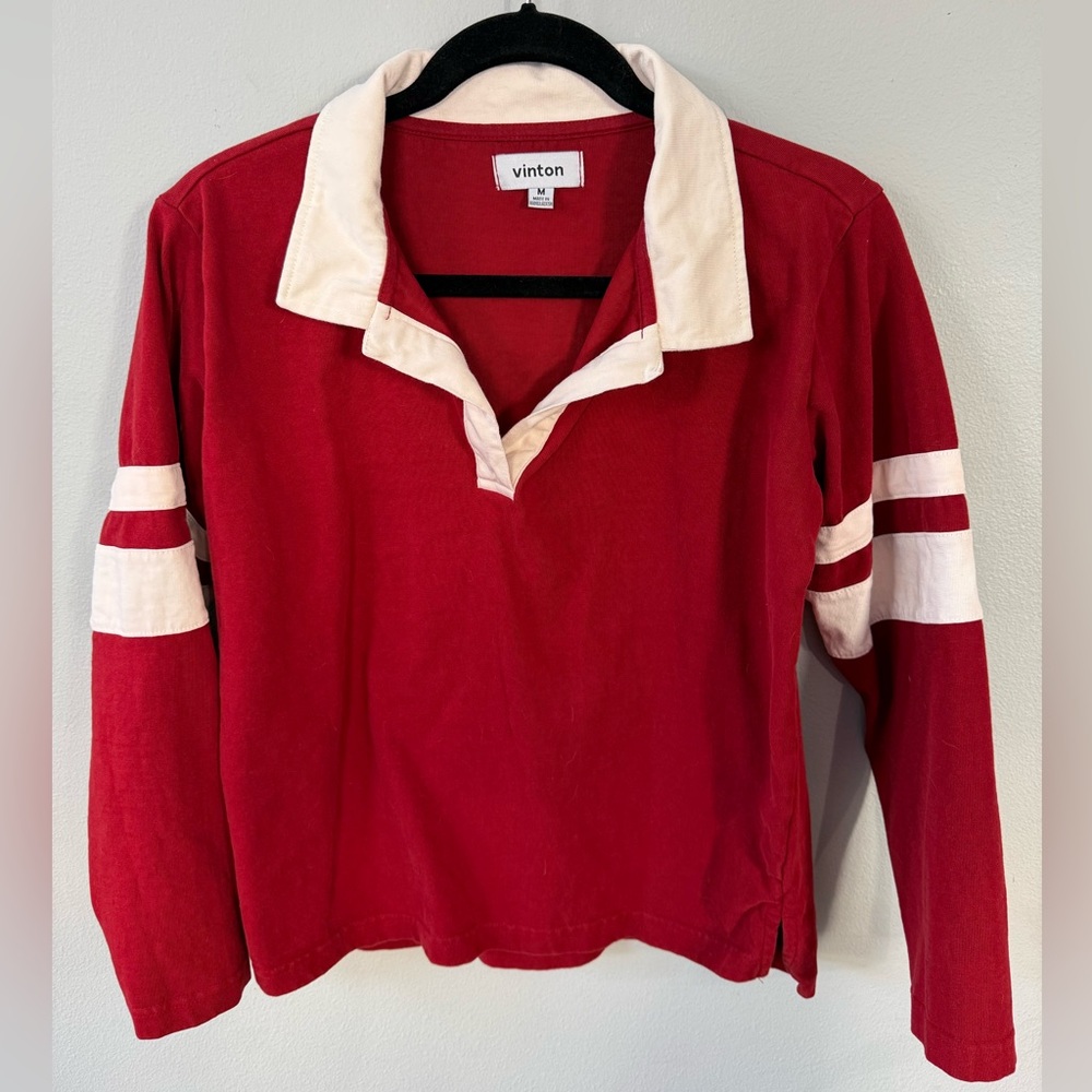 Women's Red Long Sleeve Top